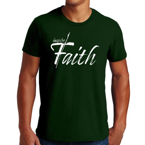 Mens Graphic T-shirt Inspire Faith White Print