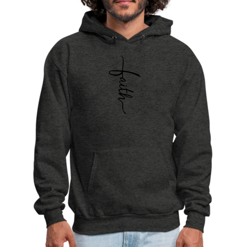 Sweat à capuche graphique pour homme avec illustration de croix et inscription Faith noir