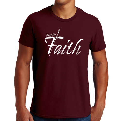Mens Graphic T-shirt Inspire Faith White Print