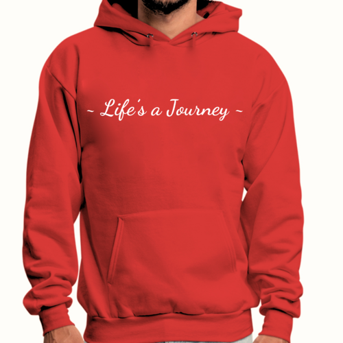 Mens Graphic Hoodie Life’s a Journey White Print