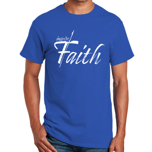 Mens Graphic T-shirt Inspire Faith White Print