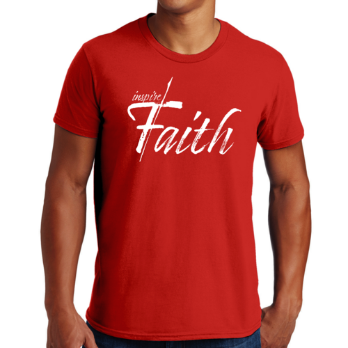 Mens Graphic T-shirt Inspire Faith White Print