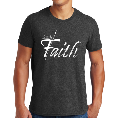 Mens Graphic T-shirt Inspire Faith White Print