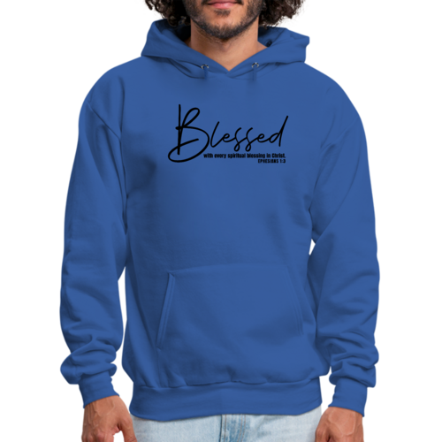 Mens Graphic Hoodie Blessed with Every Spiritual Blessing Black Print