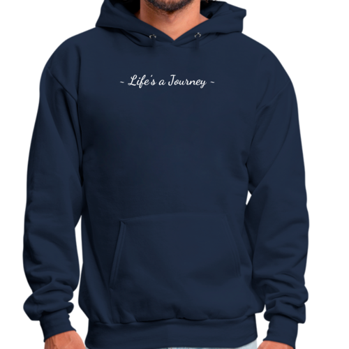Mens Graphic Hoodie Life’s a Journey White Print
