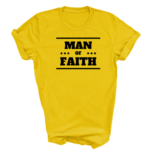 Mens Graphic T-shirt Man of Faith Black Illustration