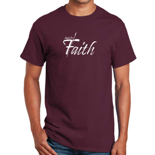 Mens Graphic T-shirt Inspire Faith White Print