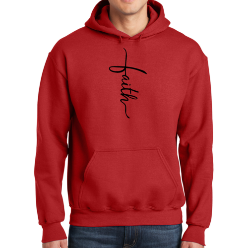 Sweat à capuche graphique pour homme avec illustration de croix et inscription Faith noir