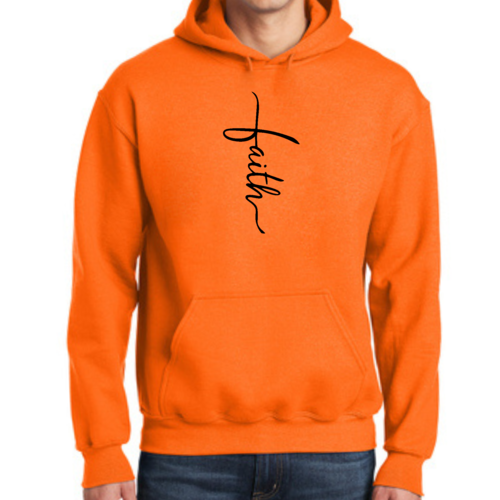Sweat à capuche graphique pour homme avec illustration de croix et inscription Faith noir