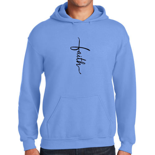 Sweat à capuche graphique pour homme avec illustration de croix et inscription Faith noir