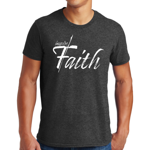 Mens Graphic T-shirt Inspire Faith White Print